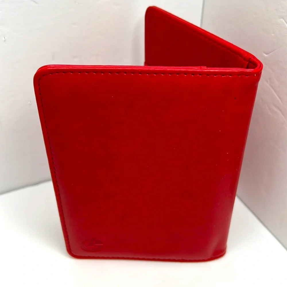 LEATHER PASSPORT COVER/WALLET, RED COLOR